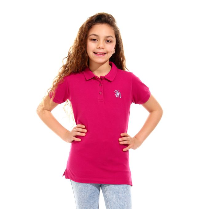 Girls pink polo shirt sale