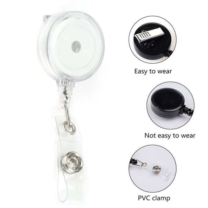 Generic Extendable Badge Reel 10-pack Swivel Retractable Badge Reels for  Work Clear @ Best Price Online