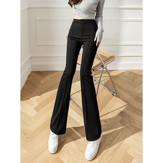 2023 New Bottoms High Waist Tunic Y2k Flare Pants Fashion Summer Black  Trousers Women Clothes Casual Korean Pantalon Femme - AliExpress