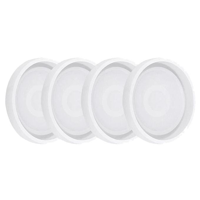 4 Pack Round Silicone Coaster Molds,clear Epoxy Molds For Casting