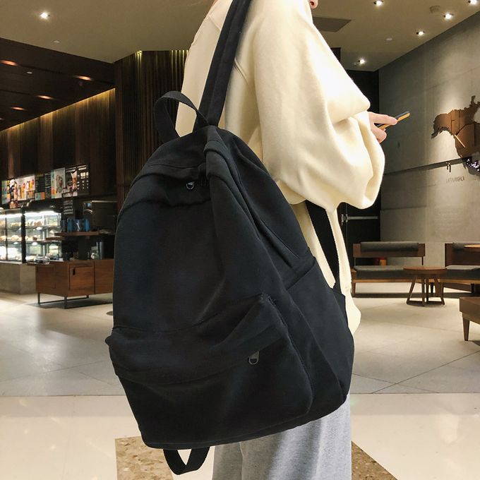 Fashion Black School Female White Backpack Kawaii Women Cotton Canvas School Bag Teenage Girl Backpacks Fashion Ladies Satchel Drop Shipping BAA Best Price Online Jumia Egypt