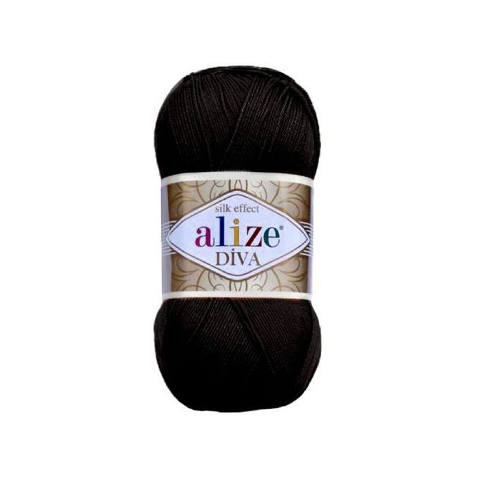 ALIZE Diva Silk Effect Black Colour No.60 Crochet And Knitting