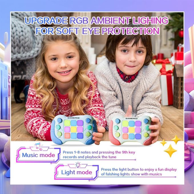 SUPER JOY Pop It Elettronico - Quick Push Bubble Pop It Bambini Mini-Handheld Pop It Elettrico Fidget Game Toys Push Game Relieving Stress Pop Fidget Giocattoli per Ragazzi, Ragazze, Ragazzi (Orso