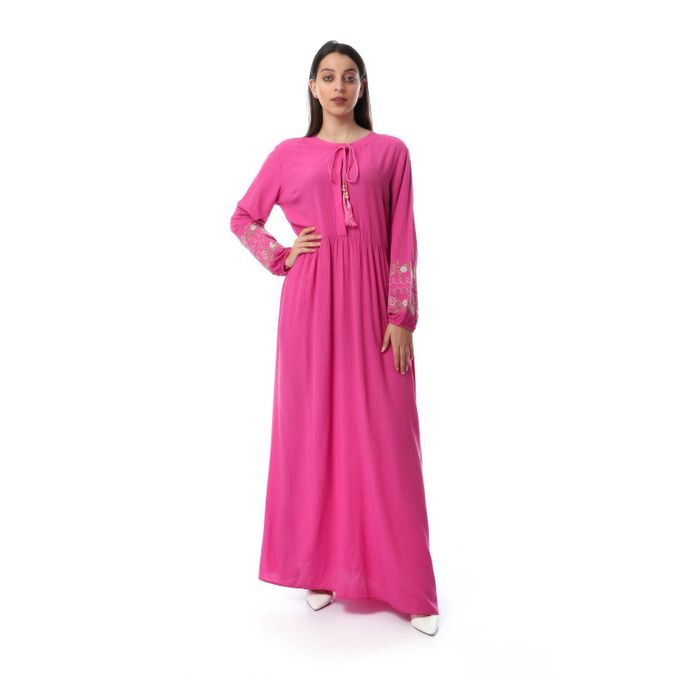 fluffy maxi dress