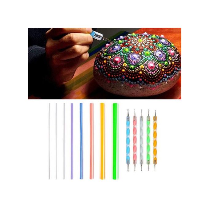 Mandala Dotting Tools Set for Painting Rocks,Painting Rocks Dot Kit,Acrylic Stick,Point Drill Tool,Stencil DIY Wall Art, Other