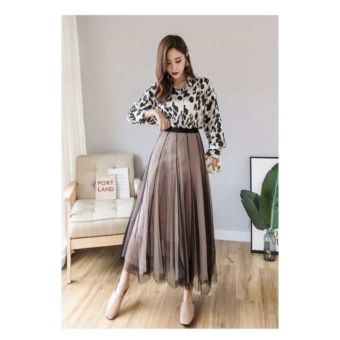 Tulle Mesh Skirts Long Maxi Skirt Elastic High Waist – Boho Bazaar NoDa