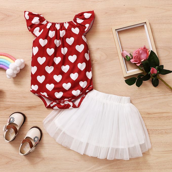 Fashion Baby Girls Summer Clothing Set Cute Hearts Design Bodysuit Tutu  Skirt @ Best Price Online