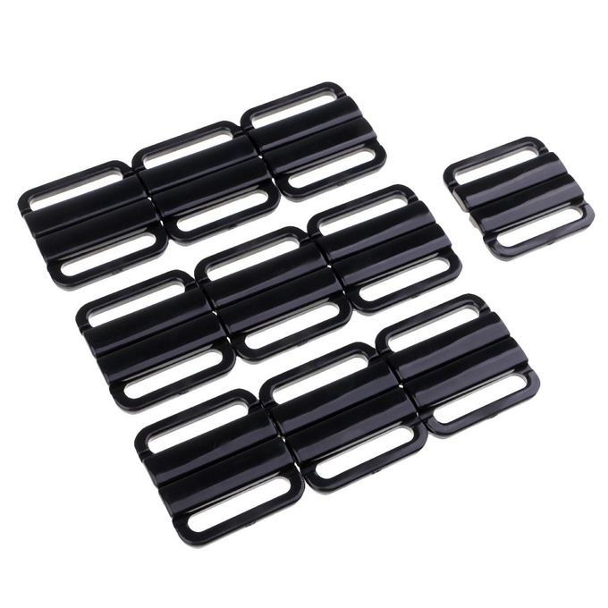 Generic 10 Sets Plastic Bra Buckle Clips Back Strap Holder Adjust Belt  Black @ Best Price Online