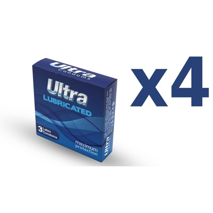 Lubricated Condoms - 3 Pcs - 4 Packs - Ultra - Jumia Egypt
