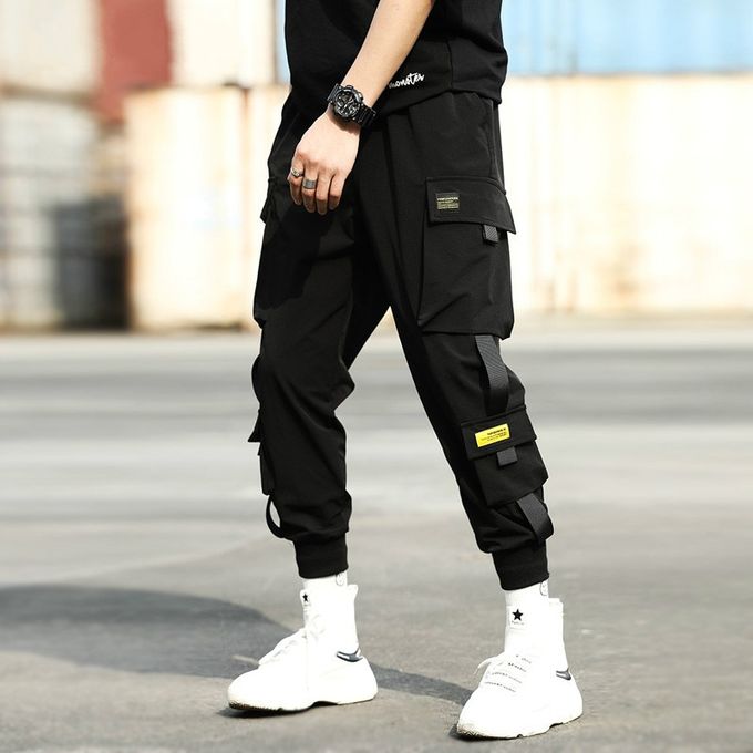 Amazon.com: Mens Cargo Pants Hip Hop Techwear Harem Pant Jogger Sweatpants  with Pockets Jogging Punk Black S : Clothing, Shoes & Jewelry