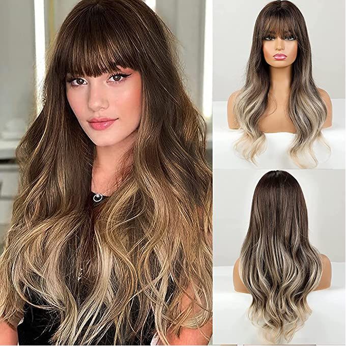 Fashion Long Curly Hair Color Gradient Natural Hair-Black/Brown @ Best  Price Online | Jumia Egypt