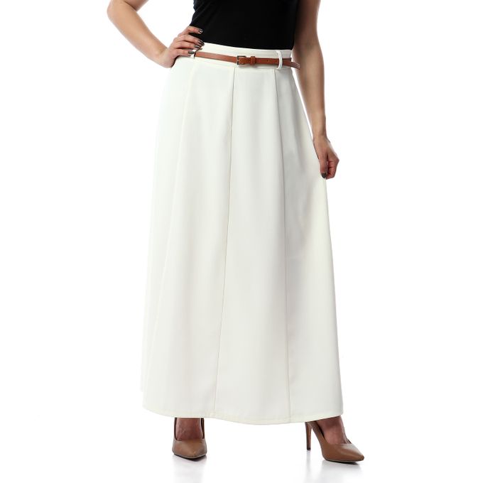 off white maxi skirt