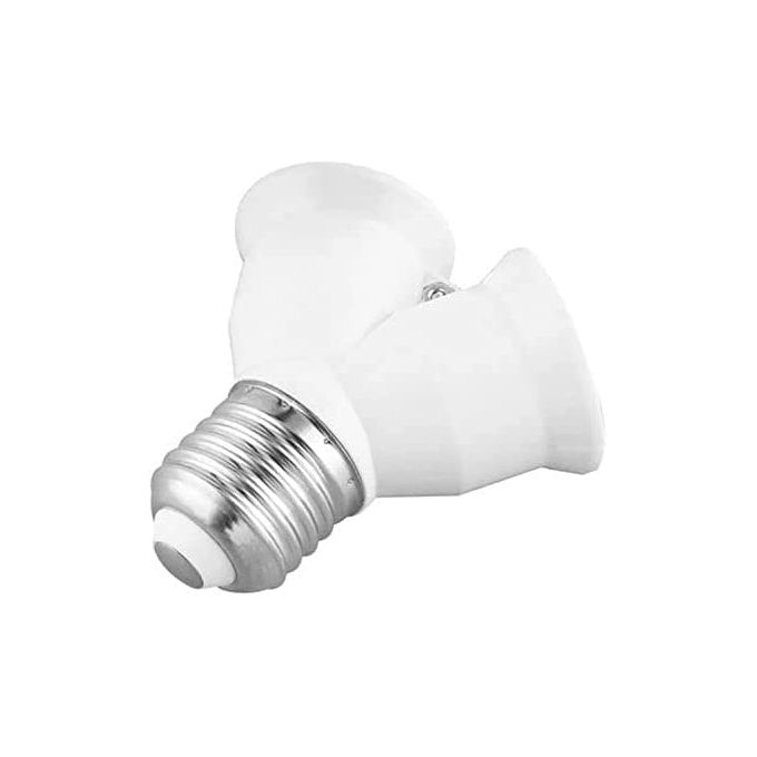 2 in 1 E27 Lamp Socket Splitter Adapter Light Double Y Bulb Base Stand  Holder 2x