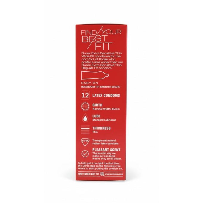 Extra Sensitive Thin  Wide Fit (60mm) -- Premium 12-Pack
