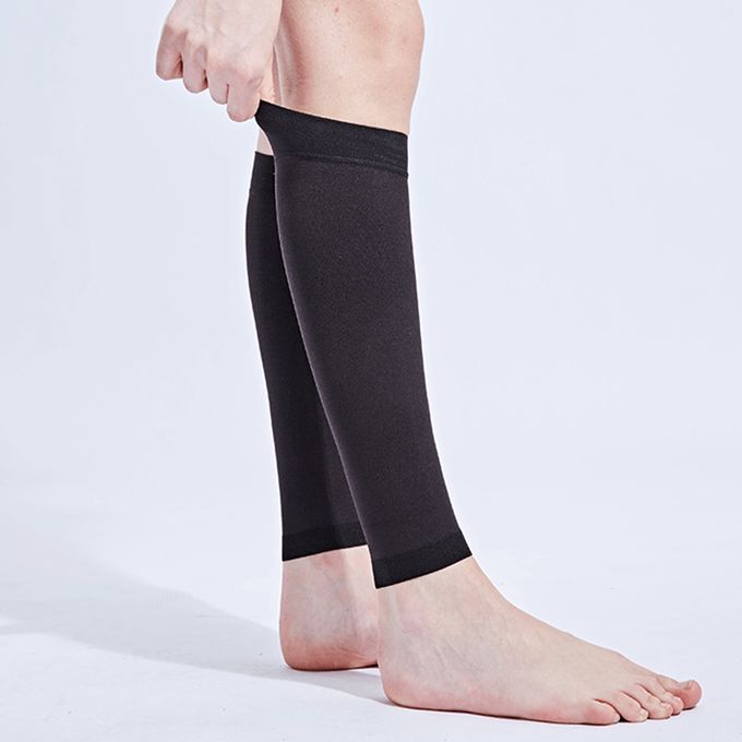 Royalaura Medical Grade Compression Stockings, Calf Compression Sleeves  Socks, Footless Compression Leggings Socks (Black+Skin,L)