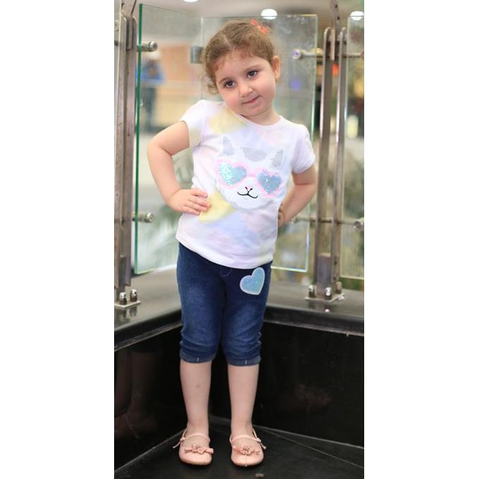 Shop Quadro Girls Summer Outfit Quadro White Jeans Jumia Egypt