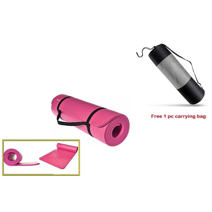 Shop Ufit Yoga Mat With Carrying Strap Bag 10 Mm Pink