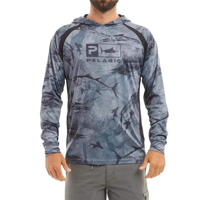 Pelagic Men's Fishing Hoodies Shirt Long Sleeve Sun Protection Shirts  Breathable Fishing Clothing Fishing Poleras