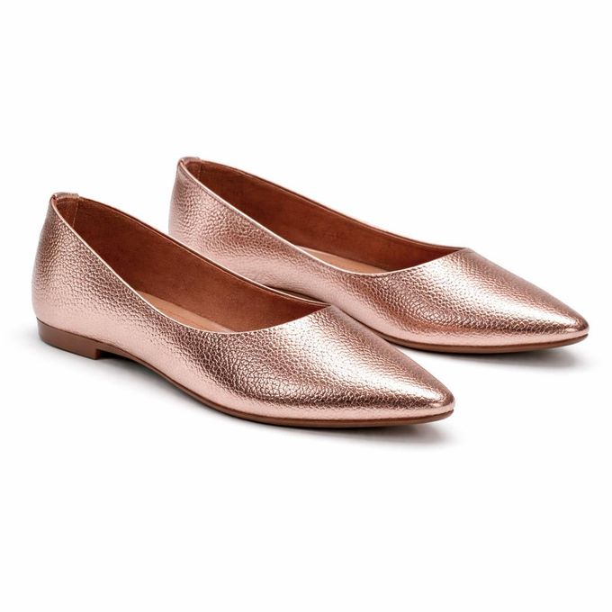 Women's Pointed Toe Flat Shoes  Rose Gold Metallic  Elegant Slip-On  Ballet Flats  Comfortable Lightweight Daily Shoes - Generic - Jumia Egypt
