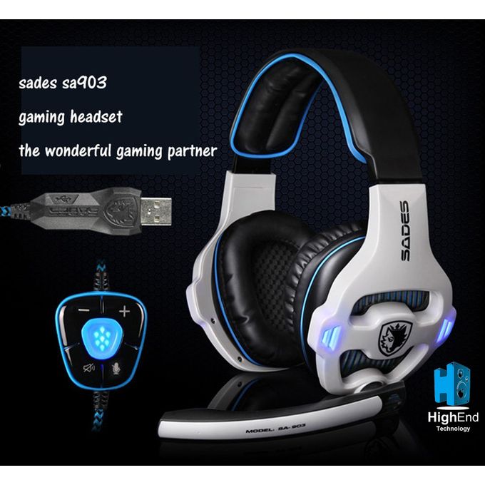 product_image_name-Sades-SA903 7.1 Channel Surround Stereo Pro USB Gaming Headset With Mic - White-4