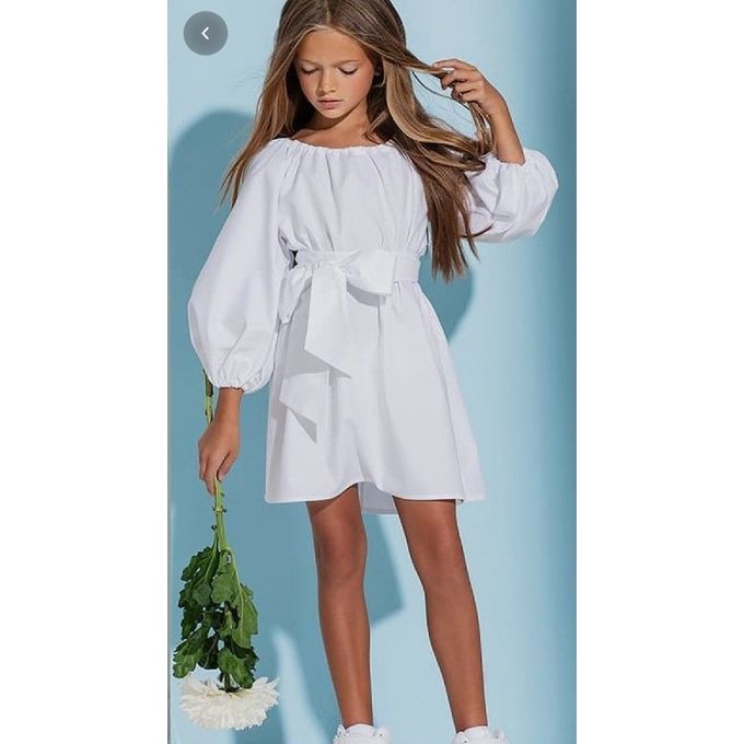 girls casual white dress