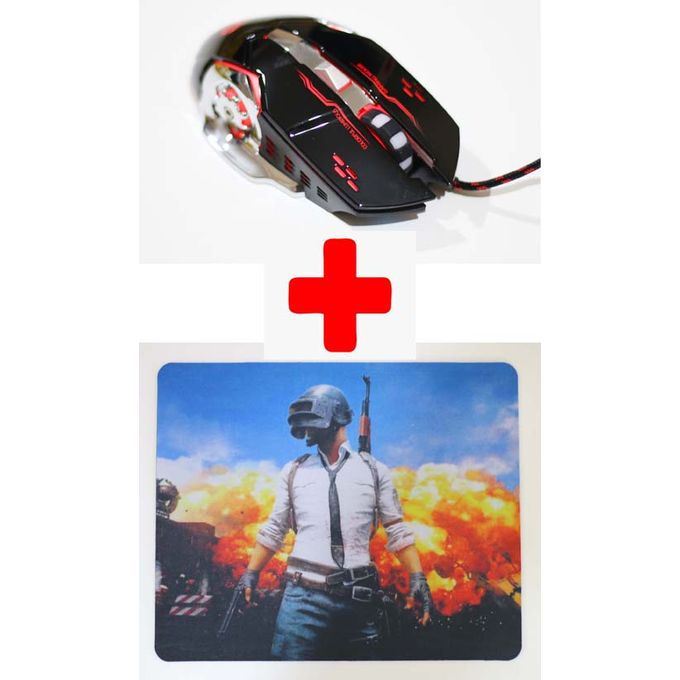 Shop Generic X9 Gaming Mouse Black Mouse Pad Pubg 22 X 18 Cm Jumia Egypt