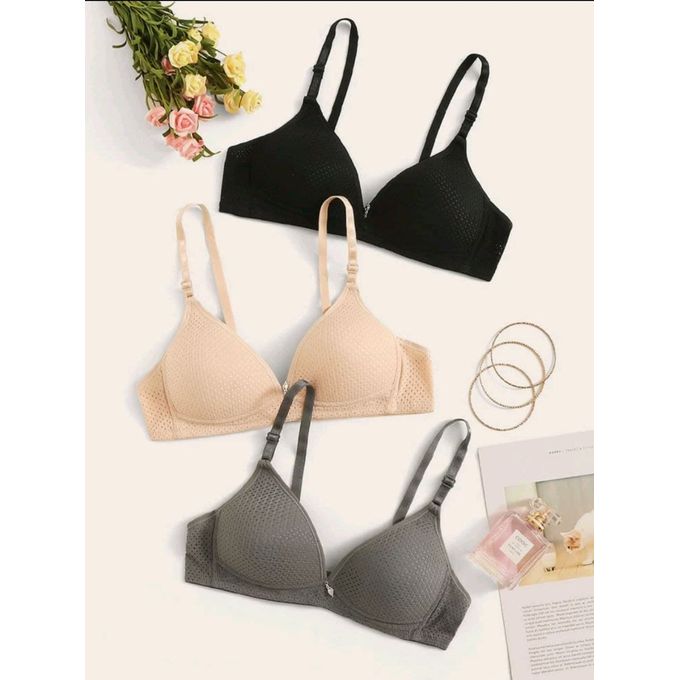 3pack Solid Bra Set Lingerie