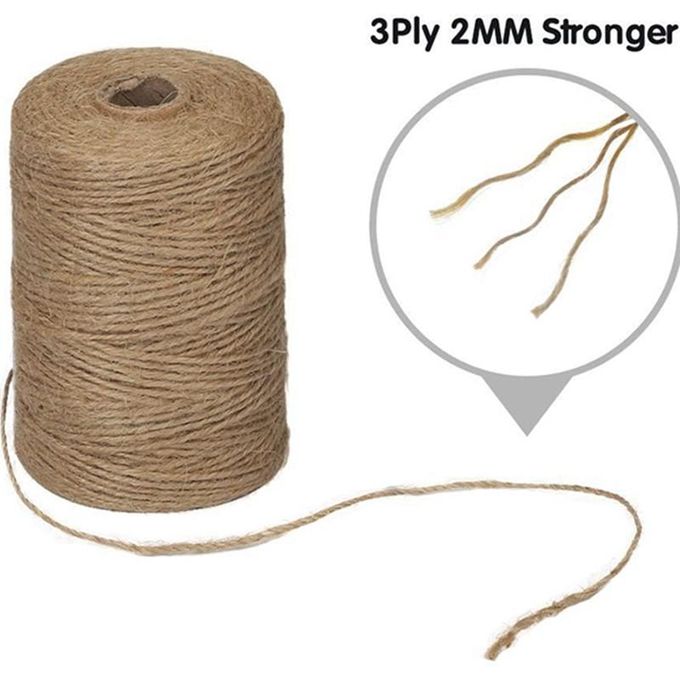 Generic 200M/ Roll 2mm Jute Twine Natural Thick Brown Twine for Home  Gardening Plant Picture Hanger Industrial Packing String @ Best Price  Online