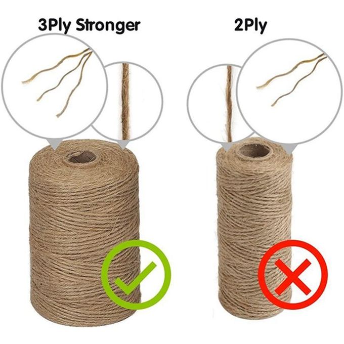 Generic 200M/ Roll 2mm Jute Twine Natural Thick Brown Twine for Home  Gardening Plant Picture Hanger Industrial Packing String @ Best Price  Online