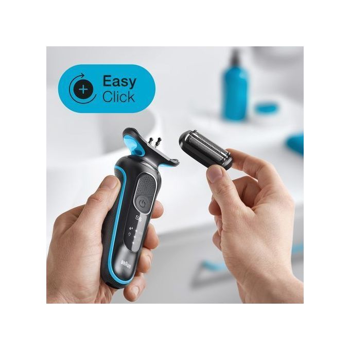 Braun Series 5 EasyClean Wet & Dry Shaver, Blue Black - 50-M1000s, Best  price in Egypt