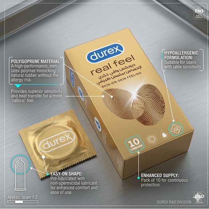 Real Feel Condoms 10 Pack  Natural Skin Feeling & Extra