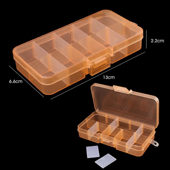 Generic Plastic Storage Boxes 15 Slots Adjustable Pack Nsparent Tool Case Craft  Organizer Box-Orange @ Best Price Online
