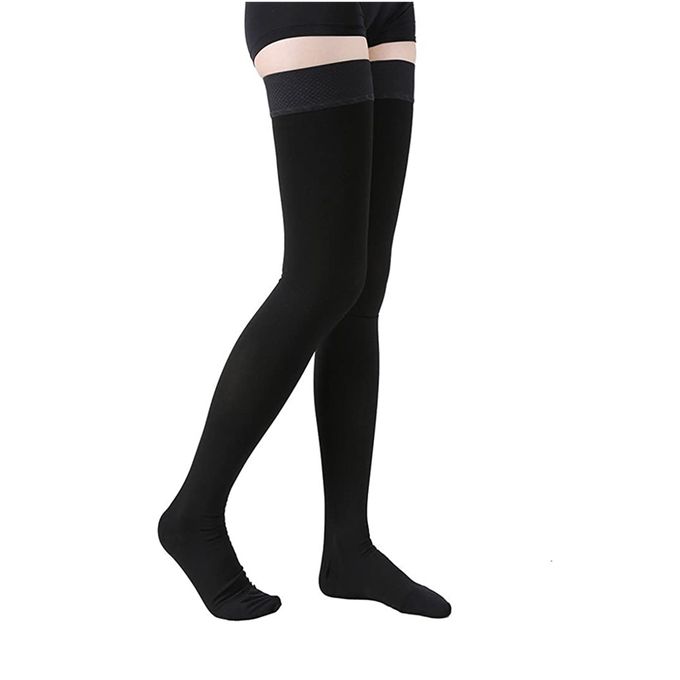 1Pair Women Men 20-30 mmHg Support Open Toe Thigh High Compression  Stockings - Hold-Up Sleeping Stock for Sports,Varicose Veins - AliExpress