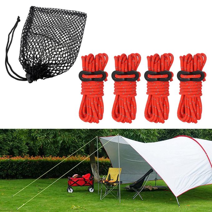 Generic Reflective guyline Tent Rope Tent Cord Wind Rope for Outdoor  Backpacking Survival, Red