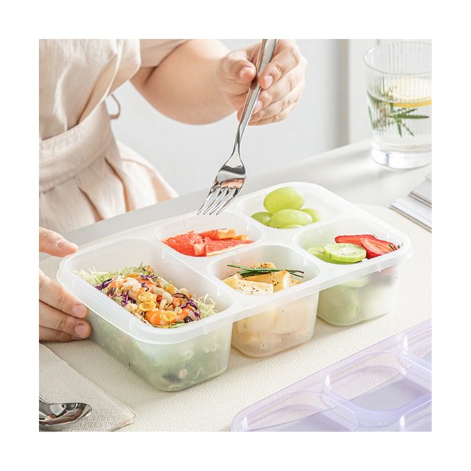 Bento Lunch Box - Stainless Steel Lunch Box,Bento Box Adult Lunch Box 5-Compartment  Tray with Bowl Meal Prep Container,Built-In Reusable Fork & Spoon,BPA-Free  (Blue, five frames) price in UAE | Amazon UAE |