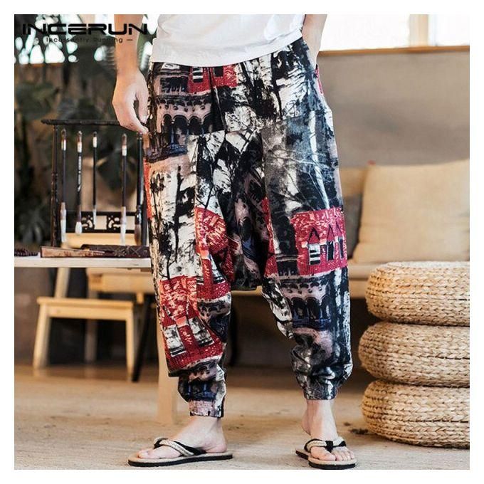 Women's Pants Loose Solid Elastic Waist Pocket Harem Pants Cotton Linen  Vintage Boho Beach Trousers High Waist Haren Pants Women | Fruugo NL