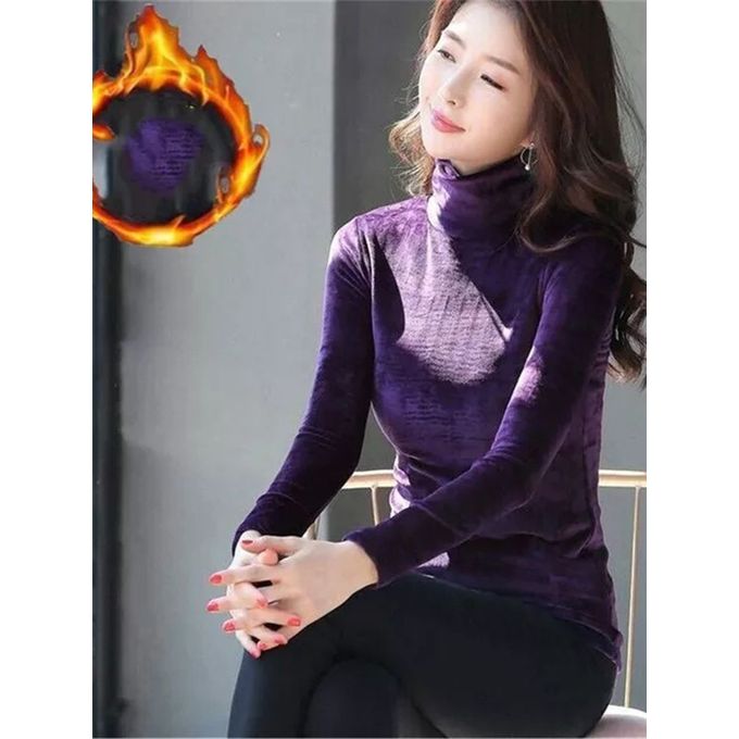 Purple velvet turtleneck clearance