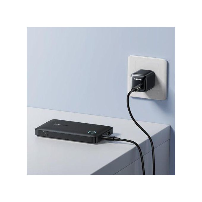 Baseus  باور بانك EnerFill FP11 بسعة 10000mAh – شحن سريع 15 واط، تصميم فائق الحمل مع منافذ USB-C+  USB-A، لون أسود - image 4