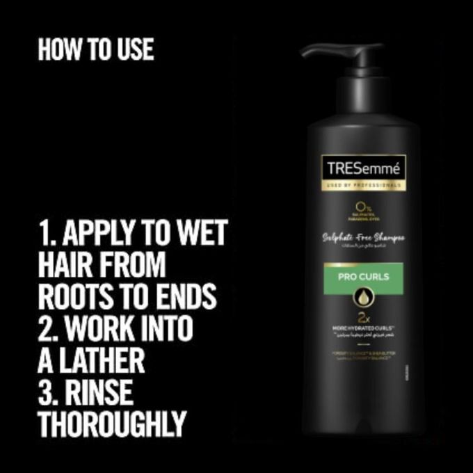 product_image_name-TRESemmé-TRESemmé Pro Curls Shampoo, Shea Butter for 2x More Hydrated Curls, Sulphates Free, 250ML-4
