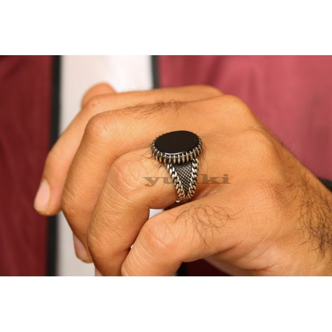 Generic ONYX Men Ring - Silver & Black Silver 925 @ Best Price