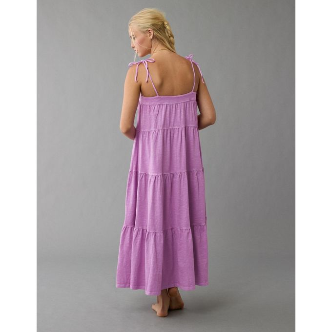 ae sunchaser knit tie shoulder maxi dress AE Sunchaser Smocked Knit Midi Dress