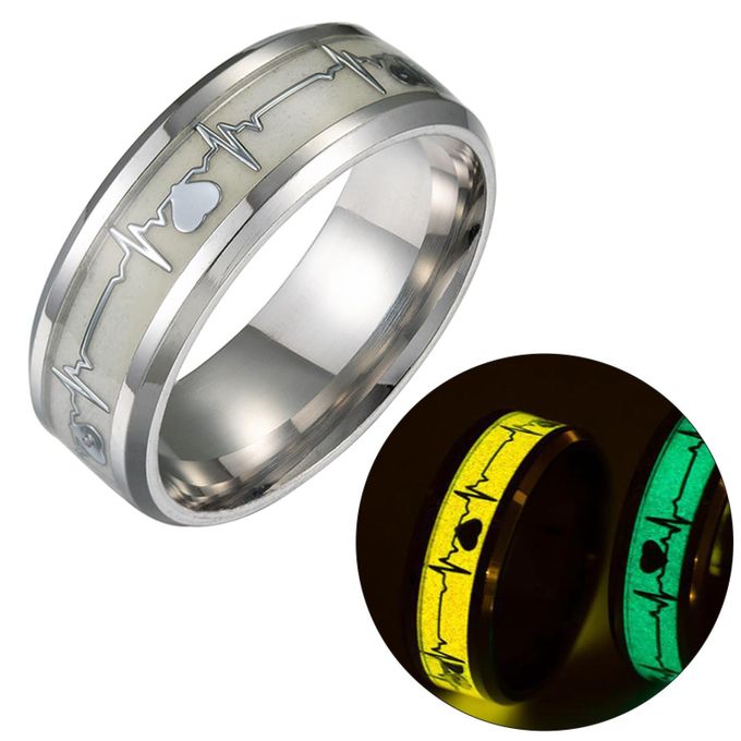 Generic Heartbeat Ring Luminous Mood Ring Colour Changing Jewelry