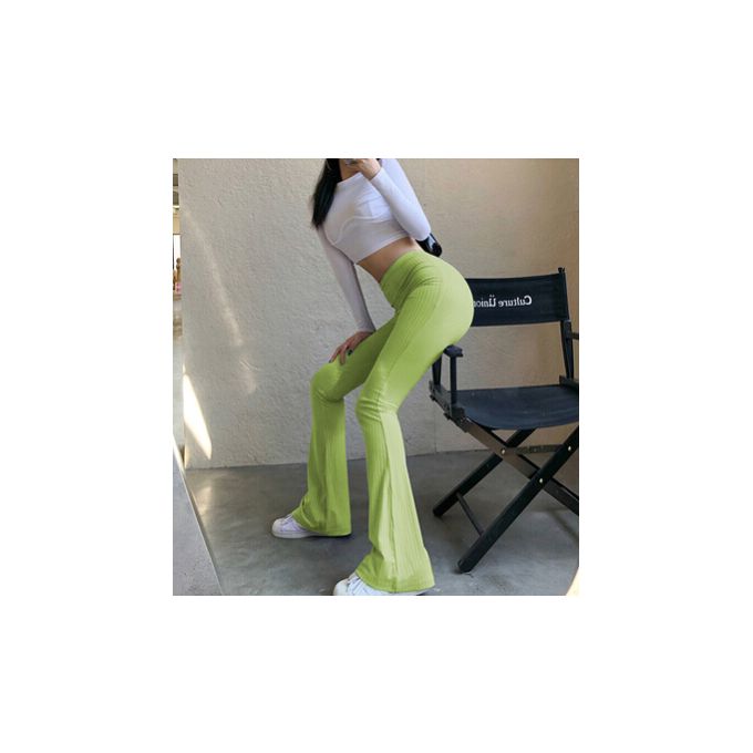 تسوق Women Sexy Front Slit Pencil Pants Solid Color High Waist