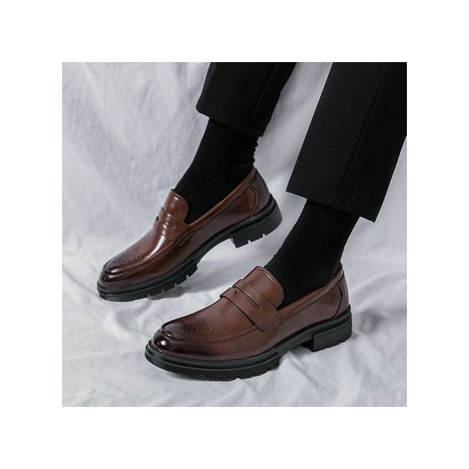 Flangesio Italian Handmade Mens Formal Shoes Slip On Calf Leather