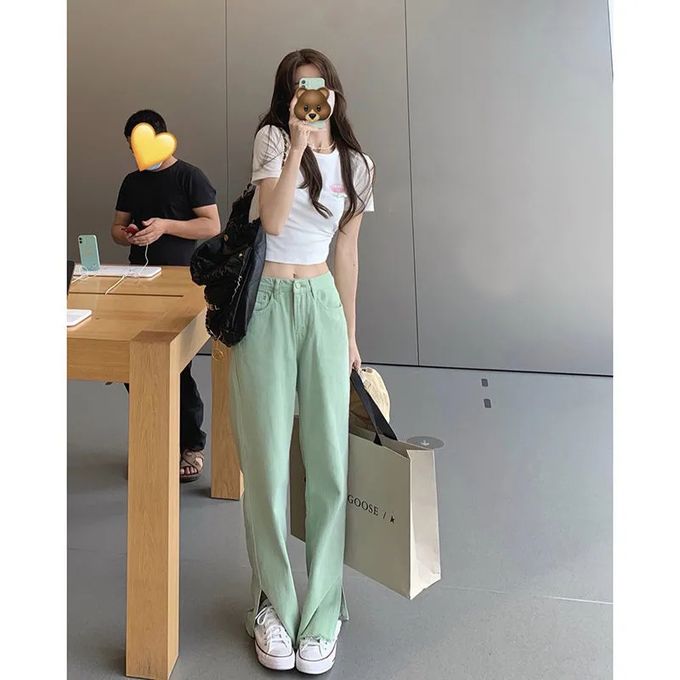 Korean Style Baggy Offwhite Trouser