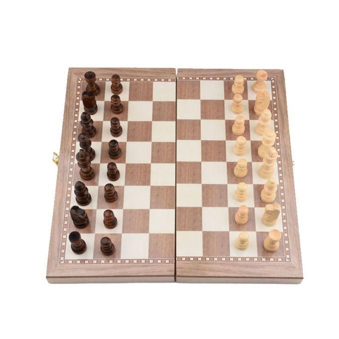 Generic Folding Wooden Three-in-one Suit Chess Board Solid Wood @ Best ...