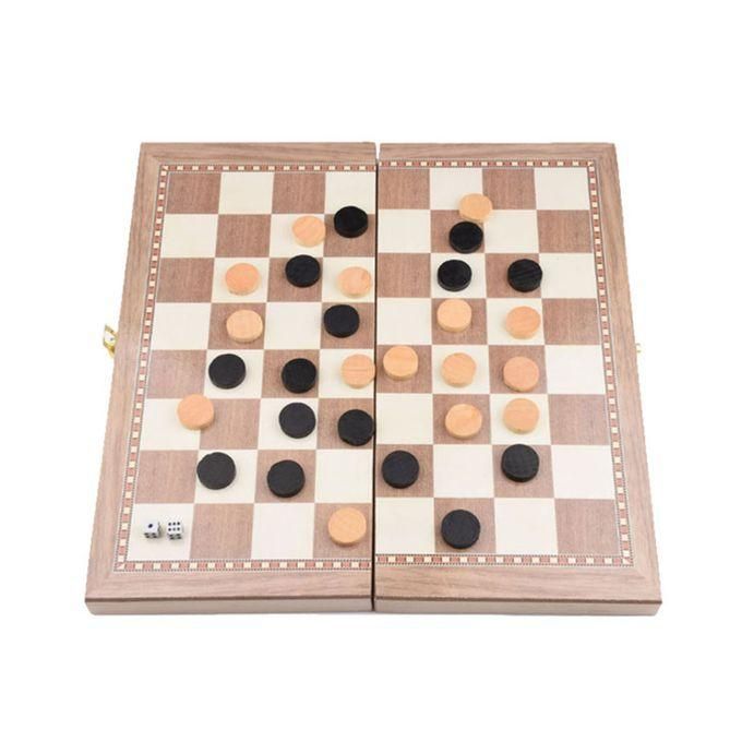 Generic Folding Wooden Three-in-one Suit Chess Board Solid Wood @ Best ...