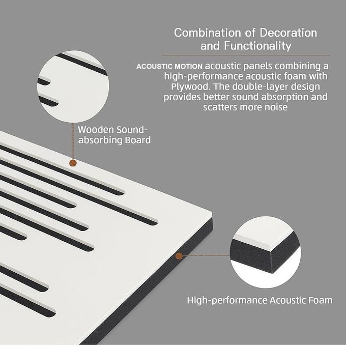Acoustic diffuser panels 50x25x5.5 cm PULSE design with