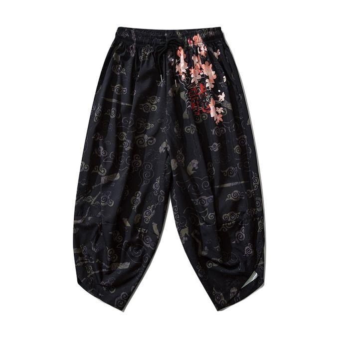 Men Pants Japanese Style Samurai Kimono Cardigan Homme Chinese Clothing  Print Wave Cotton Loose Plus Bottoms Adult Trousers1 From Tangcupaigu,  $18.78 | DHgate.Com