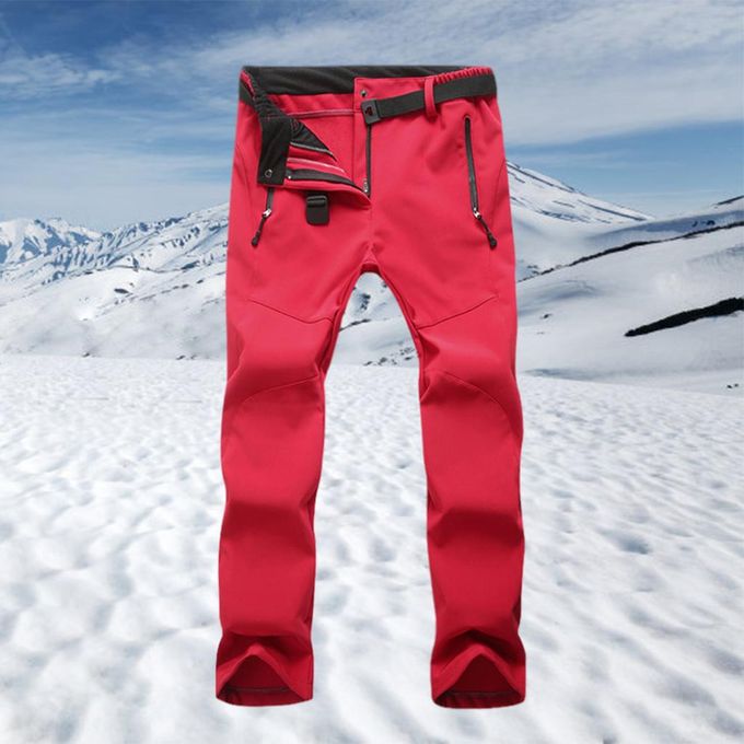 Generic Womens Ski Pants Fleece-Lined Thick Cargo Softshell For